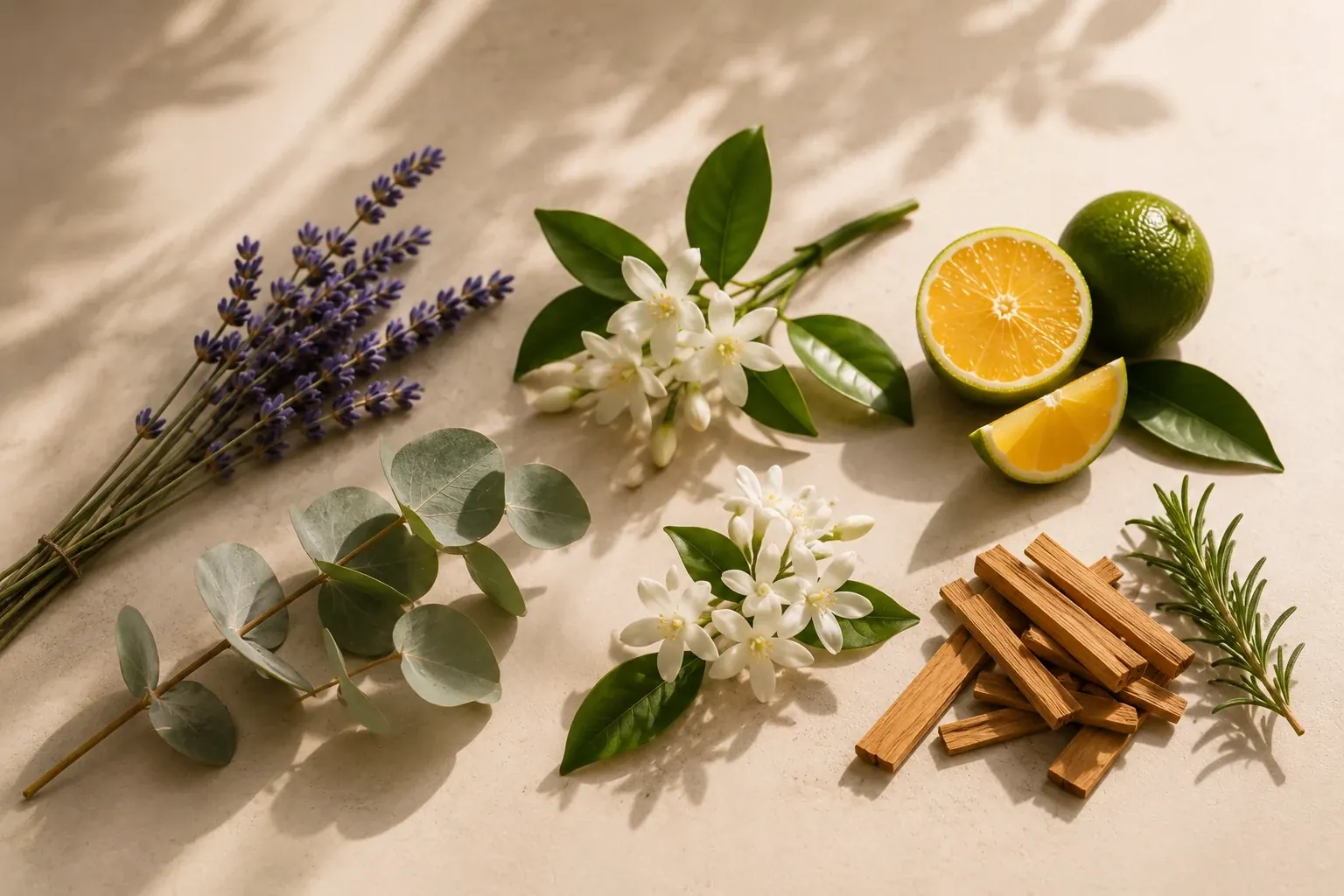 Botanical ingredients used in the Noble Poet home care collection